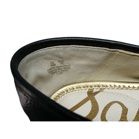 Sam Edelman Womens Shoes Black Loafers Size 10 Gold accent Lior - Picture 6 of 10
